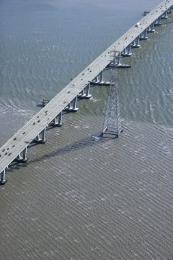 Bridge over bay. clipart