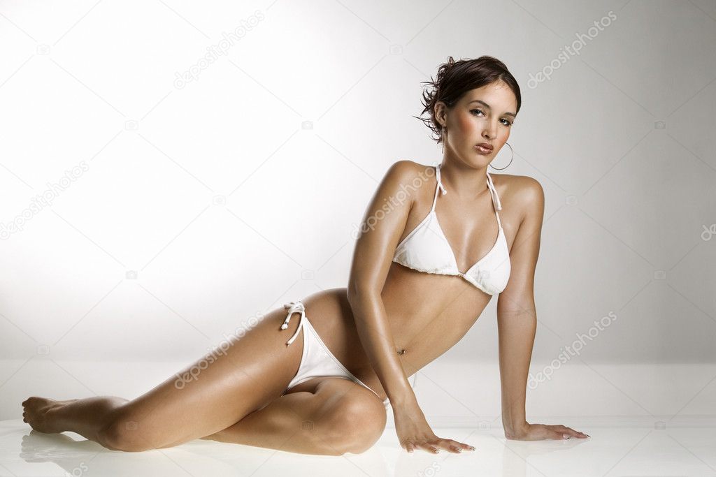 Woman in bathing suit.