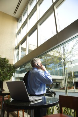 Businessman on Cellphone. clipart