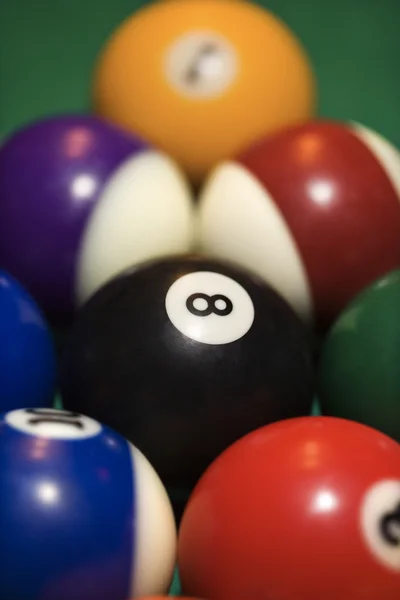 Rack of pool balls. — Stock Photo, Image