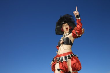 Woman in pirate costume. clipart