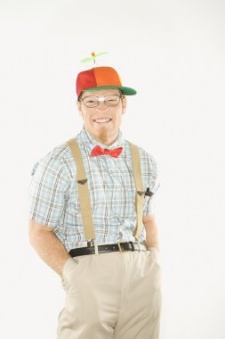 Man dressed like geek. clipart