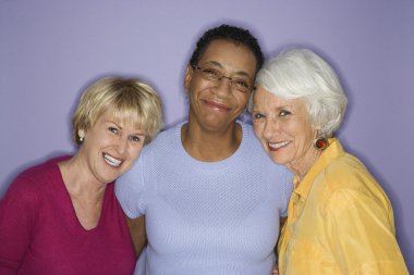 Portrait of three women. clipart