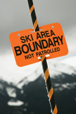 Ski area trail boundary sign. clipart