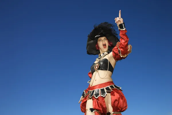 stock image Woman in pirate costume.
