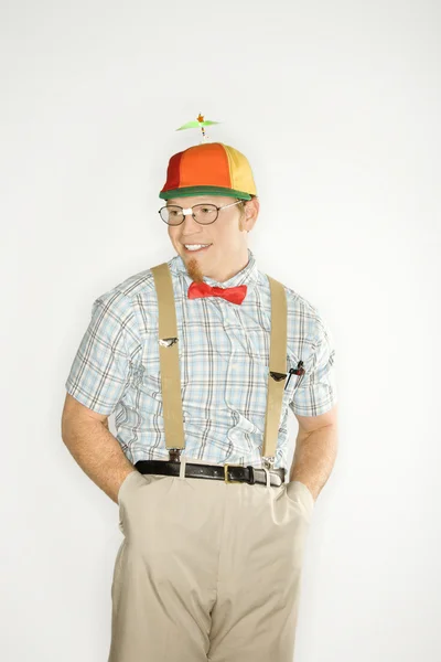 Uomo vestito da nerd . — Foto Stock