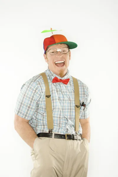 Mannen klädd nerdy. — Stockfoto