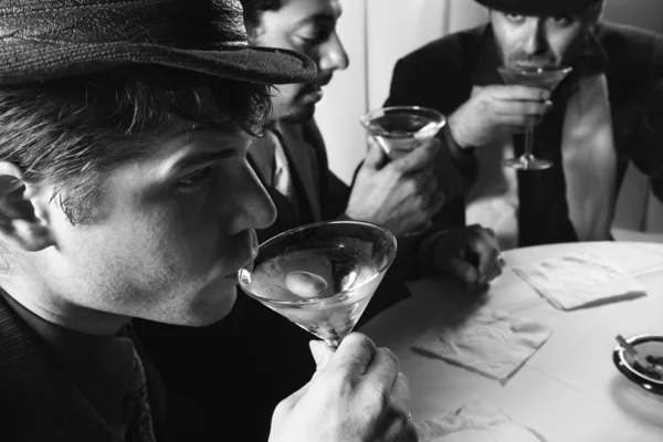 Retro men drinking. — Stock Photo, Image