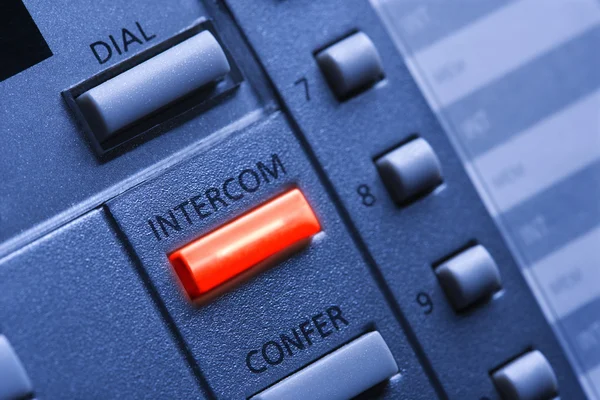 Teléfono con botón de intercomunicación Lit — Foto de Stock