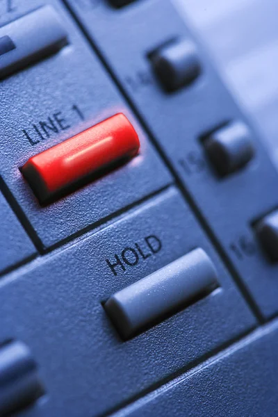 Telephone with Lit Line One Button — Stock Photo, Image