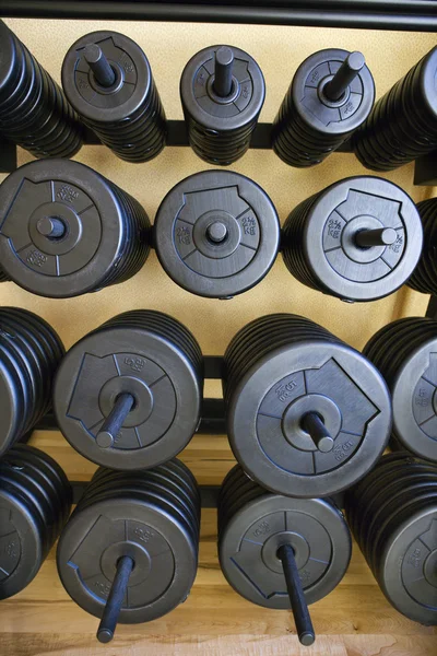 Stacks of barbell weights. — Stock Photo, Image