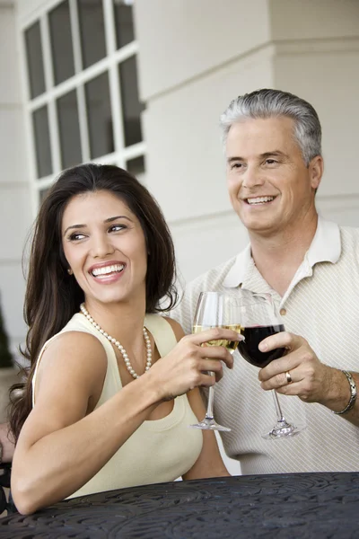 Couple toasting with wine. — Stock Photo, Image