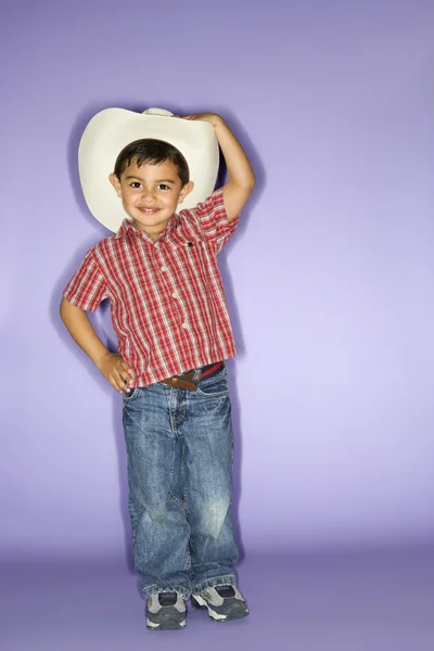 Kovboy şapkası giyen çocuk. — Stok fotoğraf