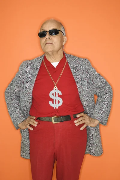 Homem vestindo sinal de dinheiro . — Fotografia de Stock