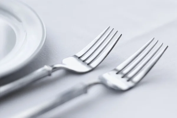 Forks, ebédlőasztal — Stock Fotó