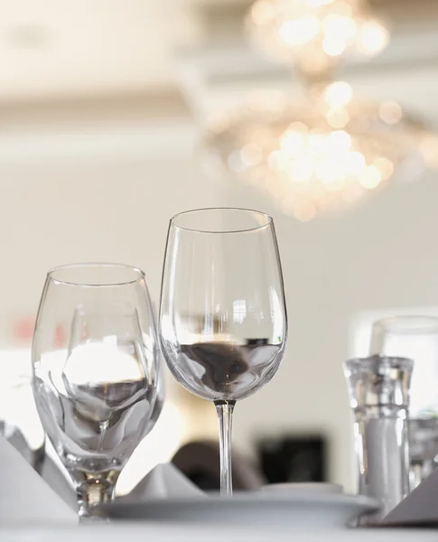 Water and Wine Glasses on Table — Stock Photo, Image