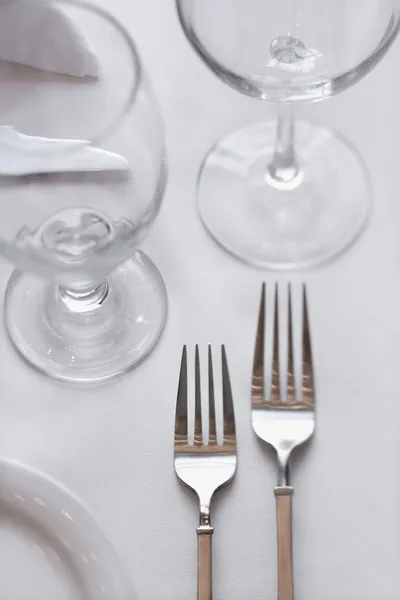 Forks on Dining Table — Stock Photo, Image