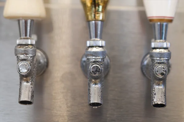Trio of Beer Tap Spouts — Stock Photo, Image