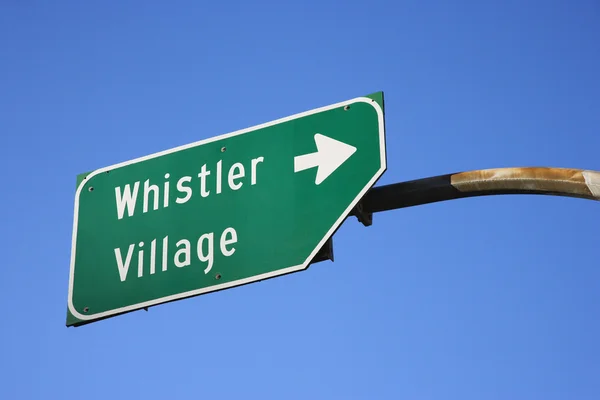 Tecken för whistler village. — Stockfoto