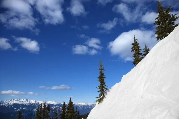 Sneeuw overdekte bergzijde. — Stockfoto