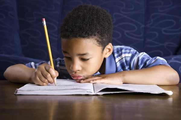 Boy Doing Homework Royalty Free Stock Images