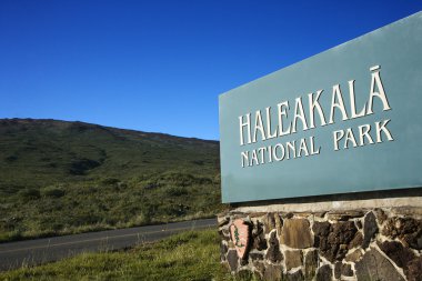 Haleakala milli park giriş, maui, hawaii.