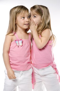 Girl children twin sisters. clipart