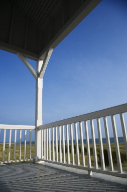 Porch facing beach. clipart