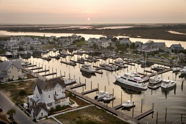 Boats at marina. clipart