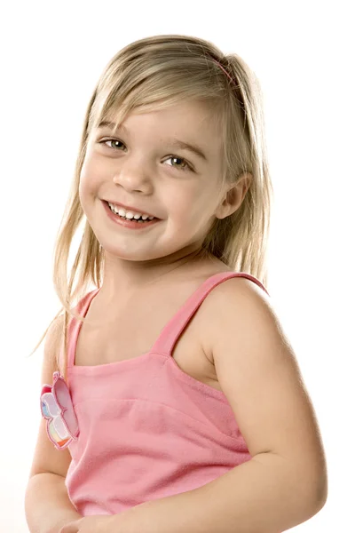 Schattige lachende meisje kind. — Stockfoto