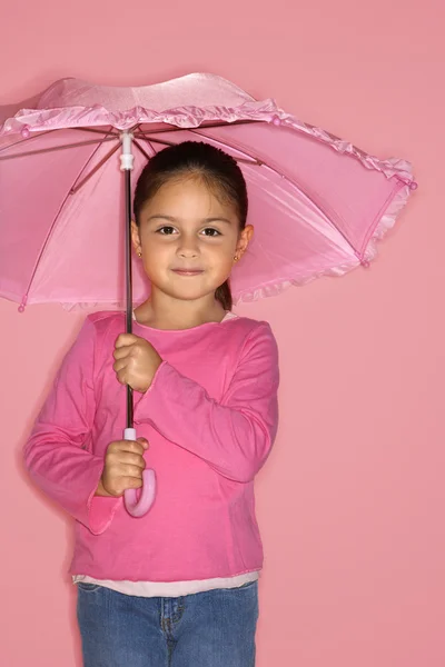Kvinnlig tjej med paraply. — Stockfoto