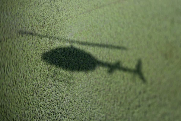 stock image Helicopter shadow on marsh.