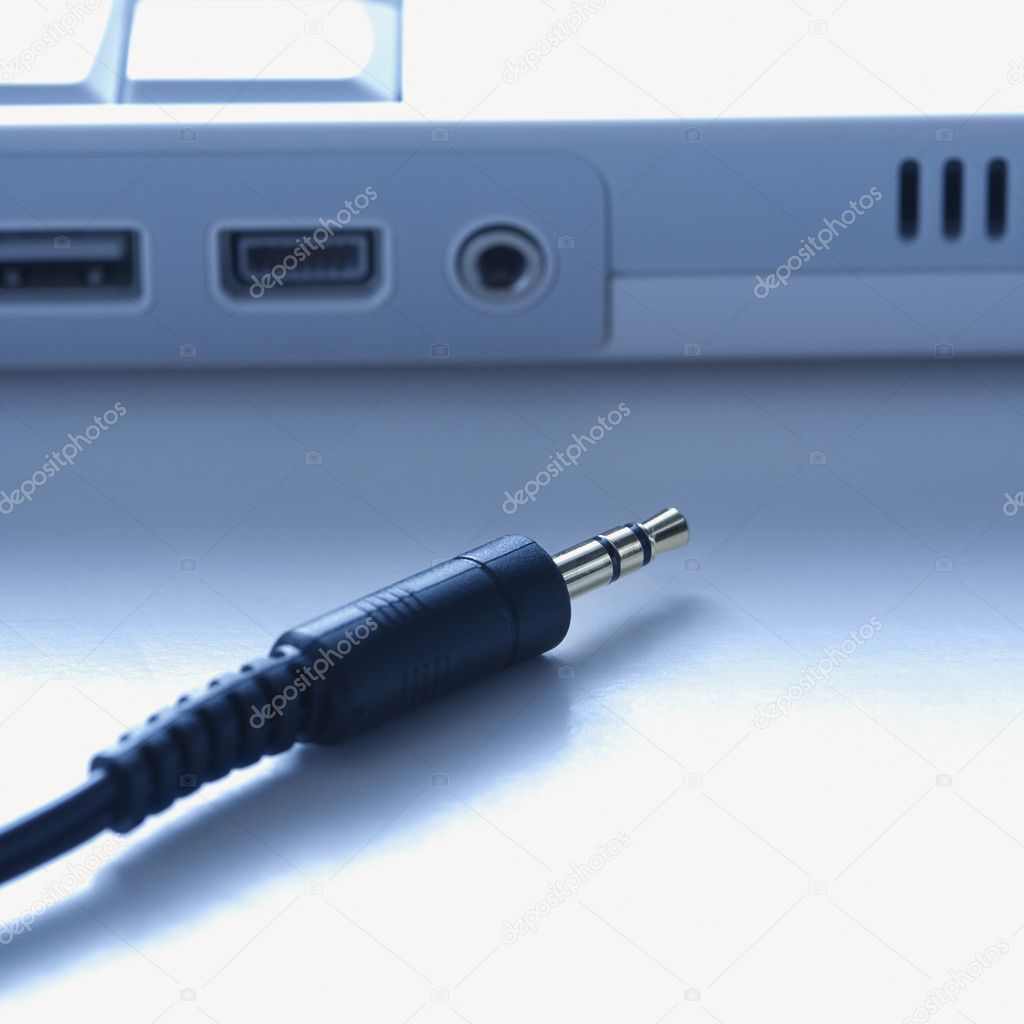 Headphone wire disconnected from computer.