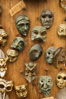 Masks on wall. clipart