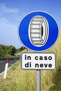 Sign on Rural Road in Italy clipart