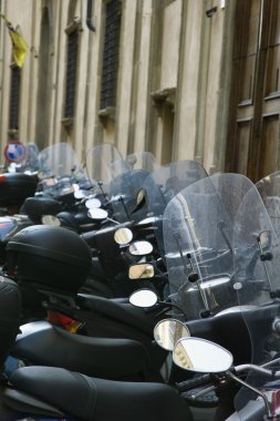 Row of motorcycles. clipart