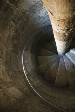 Spiral stone staircase. clipart