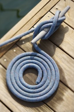 Coiled Rope on Dock clipart