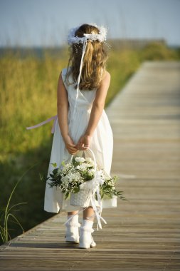 Flower Girl on Boardwalk clipart