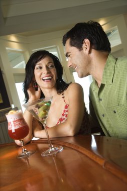 Couple Having Drinks clipart