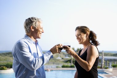 Couple toasting. clipart