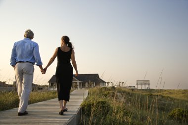 Couple on Boardwalk clipart