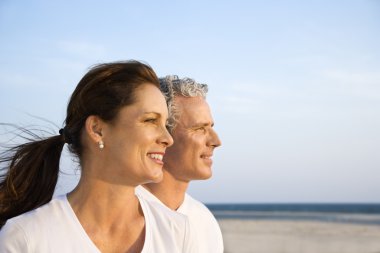 Couple on Beach clipart