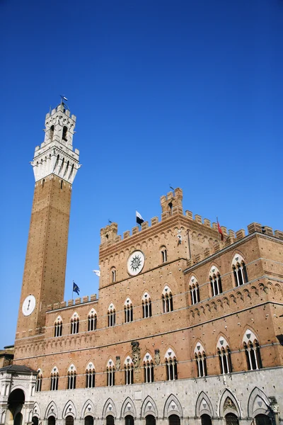 Piazza del campo adlı çan kulesi — Stok fotoğraf