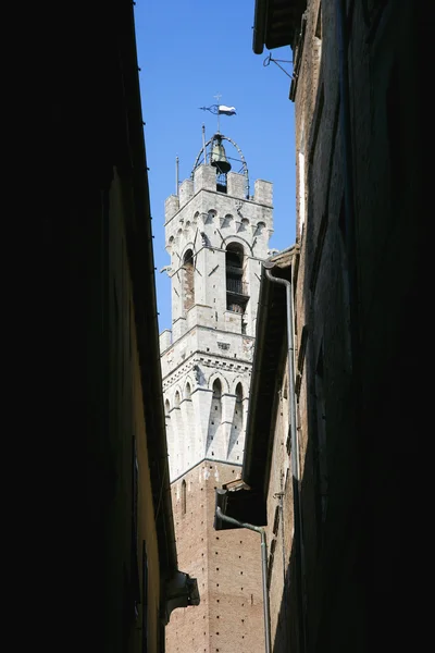 Torre del Mangia campanário . — Fotografia de Stock
