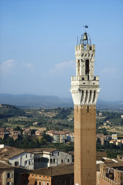 钟塔和建筑物在锡耶纳 — 图库照片