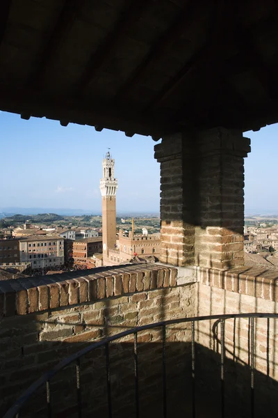 Siena városára, fedett tetőtéri látogatóink — Stock Fotó
