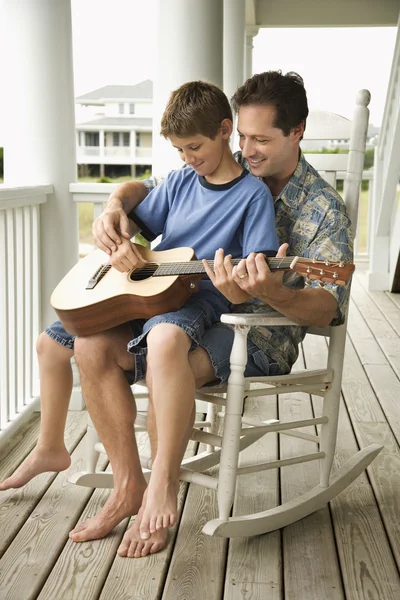 Father and Son Playing Guitar — Stock Photo, Image