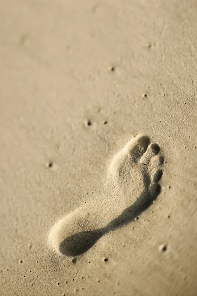 Pegada na areia . — Fotografia de Stock