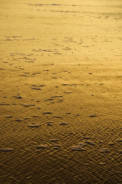 Zlatá pláž při západu slunce. — Stock fotografie